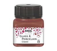 KREUL 16229 - Glass & Porcelain Classic Cognac, en Pot de 20 ML, Peinture Brillante pour Verre et Porcelaine à Base d'eau, séchage Rapide, Opaque