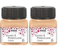 KREUL 16249 - Glass & Porcelain Classic Metallic Champagne, en Pot de 20 ML, Peinture Brillante pour Verre et Porcelaine à Base d'eau, séchage Rapide, Opaque (Lot de 2)
