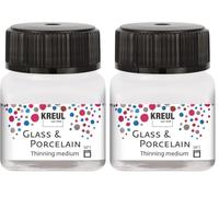 KREUL 16273 - Glass & Porcelain Diluant pour Peinture incolore, 20 ML Verre, médium pour diluer Les peintures pour Verre et Porcelaine, pour des Effets de Couleur de Type Aquarelle (Lot de 2)