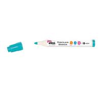 Kreul 16316 PorcelainPen easy Pointe de pinceau indéformable pour peindre et décorer verre, porcelaine et céramique émaillée, épaisseur de trait env. 1 à 3 mm, turquoise