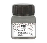 KREUL 16643 - Glass & Porcelain Chalky Smoky Stone, 20 ml verre, doux - Peinture mate pour verre et porcelaine à base d'eau, séchage rapide, opaque
