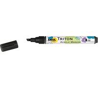 Kreul 17809 - Triton Acrylic Marker edge, noir, pointe biseautée, épaisseur de trait env. 1 à 4 mm, à base d'eau, marqueur acrylique pour décorer le papier, le bois, la pierre et bien plus encore