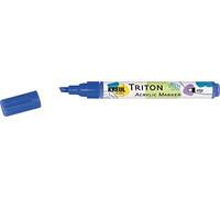 Kreul 17819 - Triton Acrylic Marker edge, bleu outremer, pointe biseautée, épaisseur de trait env. 1 à 4 mm, marqueur acrylique pour décorer le papier, le bois, la pierre et bien plus encore