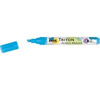 Kreul 17836 - Triton Acrylic Marker edge, bleu clair, pointe biseautée, épaisseur de trait env. 1 à 4 mm, à base d'eau, marqueur acrylique pour décorer le papier, le bois, la pierre, etc.