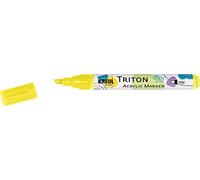 Kreul 17861 - Triton Acrylic Marker edge, jaune fluorescent, pointe biseautée, épaisseur de trait env. 1 à 4 mm, marqueur acrylique pour décorer le papier, le bois, la pierre et bien plus encore