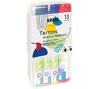 Kreul 17900 - Triton Acrylic Marker XXL + Edge Powerpack, à Base d'eau, séchage satiné, Crayons de Couleur acryliques pour la création sur Papier, Bois, Pierre et Bien Plus Encore