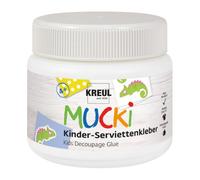 KREUL 24391 - MUCKI Colle pour serviettes enfants 150 ml - Colle spéciale enfants lavable pour la technique des serviettes avec des propriétés sensitives