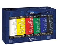 Kreul 28260 - Couleurs acryliques El Greco, 6 x 75 ml, peinture acrylique brillante, hautement pigmentée, qualité d'étude, peut être peinte avec du beurre, pour une peinture pâteuse