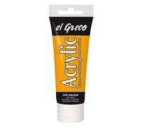 Kreul 28304 - El Greco Acrylic, tube de 75 ml en jaune indien, peinture acrylique brillante, hautement pigmentée, qualité d'étude, peut être peinte avec du beurre, pour une peinture pâteuse
