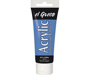 Kreul 28311 - El Greco Acrylic, tube de 75 ml en bleu clair, peinture acrylique brillante hautement pigmentée de qualité étude, peut être peinte avec du beurre, pour une peinture pâteuse