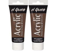 KREUL 28323 EL Greco Tube de peinture acrylique pigmentée Marron vandyck 75 ml - Version Allemande (Lot de 2)