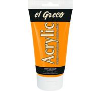 Kreul 28504 - El Greco Acrylic, Tube de 150 ML en Jaune Indien, Peinture Acrylique Brillante hautement pigmentée de qualité étude, Peut être Peinte avec du Beurre, pour la Peinture pâteuse