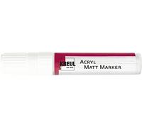 Kreul 46211 - Acryl Matt Marker XXL, avec Pointe biseautée env. 15 mm, Blanc, Peinture Acrylique permanente Mate à Base d'eau, pour éléments puristes