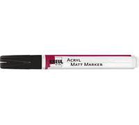 KREUL 46239 - Marqueur acrylique mat avec une pointe ronde moyenne d’environ 2 à 4 mm Noir Peinture acrylique permanente à base d’eau Pour des motifs délicats