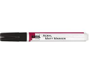 KREUL 46239 - Marqueur acrylique mat avec une pointe ronde moyenne d’environ 2 à 4 mm Noir Peinture acrylique permanente à base d’eau Pour des motifs délicats