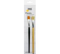 Kreul 722000 Pinceau pour technique de serviette, pinceau à poils taille plate 14 et pinceau plat Synthetics taille 12