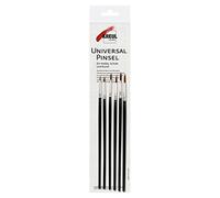 KREUL 723001 - Pinceaux pour peinture sur verre et porcelaine, 6 pièces poils de poney synthétiques ronds dans les tailles 00, 0, 1, 2, 3 et 4