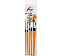 Kreul 723032 - Set de pinceaux universels synthétiques, 5 pièces avec pinceaux Plats dans Les Tailles 6, 12 et 16 et pinceaux Ronds dans Les Tailles 4 et 8, pour Les Loisirs, l'école et l'art