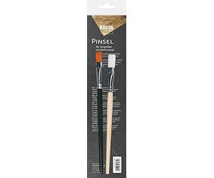 Kreul 723040-2 pinceaux pour la dorure à la Feuille, 1 x synthétique pour appliquer Le Lait d'application et Le Vernis de recouvrement, 1 x Nylon synthétique pour appliquer la Feuille de métal