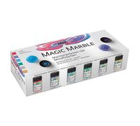 KREUL 73610 - Magic Marble Metallic 6er-Set 20 ml Peinture marbrée Pour des effets marbrés par trempage sur bois, verre, etc.