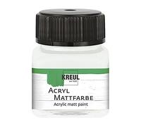 KREUL 75202 - Peinture acrylique mate, blanc pastel dans un verre de 20 ml, couvrant, à base d'eau, à séchage rapide, convient pour de nombreuses surfaces différentes