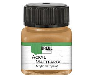 KREUL 75207 - Peinture acrylique mate, ocre en pot de 20 ml, peinture crémeuse et couvrante, séchage rapide, à base d'eau, convient à de nombreux supports différents