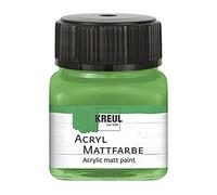 KREUL 75210 - Peinture acrylique mate, vert clair en pot de 20 ml, peinture à base d'eau, couvrante et crémeuse, séchage rapide, convient à de nombreux supports différents