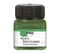 KREUL 75212 Peinture acrylique mate vert olive dans un verre de 20 ml, crème couvrante, à séchage rapide, peinture à base d'eau, convient pour de nombreux supports différents