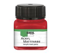 KREUL 75255 - Peinture acrylique mat, rouge brillant dans un verre de 20 ml, peinture crémeuse à séchage rapide à base d'eau, convient à de nombreuses surfaces différentes