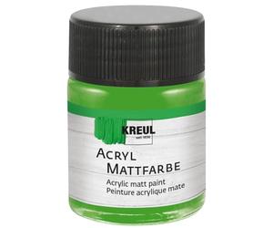 KREUL 75510 - Peinture acrylique mate, vert clair en pot de 50 ml, peinture à base d'eau, couvrante et crémeuse, séchage rapide, convient à de nombreux supports différents