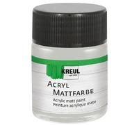 KREUL 75537 - Peinture Acrylique Mate, Argent en Pot de 50 ML, Peinture crémeuse et couvrante, séchage Rapide, à Base d'eau, Convient à de Nombreux Supports différents
