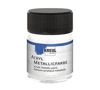 Kreul 77579 - Acrylique Métallique, 50 ml verre en blanc nacré, peinture acrylique glamour à effet métallique à base d'eau, couvrant comme une crème, séchage rapide et résistant à l'eau