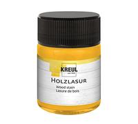 KREUL 78502 - Lasure acrylique pour bois aux couleurs intenses, pot de 50 ml en jaune soleil, pour bois naturel non traité et papiers naturels absorbants, fluide - peinture liquide à base d'eau
