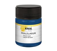 KREUL 78510 - Lasure acrylique pour bois aux couleurs intenses, pot de 50 ml en bleu outremer, pour bois naturel non traité et papiers naturels absorbants, fluide - peinture liquide à base d'eau