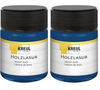 KREUL 78510 - Lasure acrylique pour bois aux couleurs intenses, pot de 50 ml en bleu outremer, pour bois naturel non traité et papiers naturels absorbants, fluide - peinture liquide à base d'eau