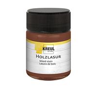 KREUL 78516 - Lasure acrylique pour bois aux couleurs intenses, pot de 50 ml en marron, pour bois naturel non traité et papiers naturels absorbants, fluide - peinture liquide à base d'eau