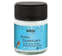 KREUL 79401 - Laque acrylique claire et brillante 50 ml pot en verre Laque de finition et de protection à base d'eau pour objets peints entièrement secs, Glossy Transparent