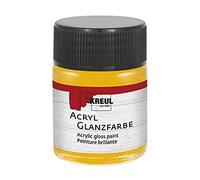 KREUL 79504 - Peinture acrylique brillante, 50 ml verre jaune foncé, peinture acrylique brillante et lisse pour peindre et bricoler, à base d'eau, résistante à la salive, séchage rapide et opaque