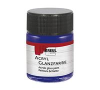 Kreul 79507 - Peinture acrylique brillante, 50 ml verre bleu foncé, peinture acrylique brillante et lisse pour peindre et bricoler, à base d'eau, résistante à la salive, séchage rapide et opaque