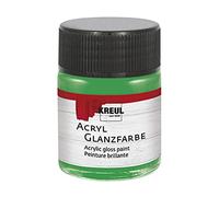 KREUL 79508 - Peinture acrylique brillante, 50 ml verre vert, peinture acrylique brillante et lisse pour peindre et bricoler, à base d'eau, résistante à la salive, séchage rapide et opaque