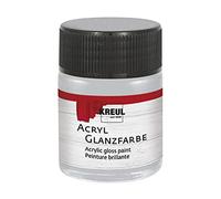 Kreul 79516 - Peinture Acrylique Brillante, 50 ML Verre argenté, Peinture Acrylique Brillante et Lisse pour Peindre et bricoler, à Base d'eau, résistante à la salive, séchage Rapide et Opaque