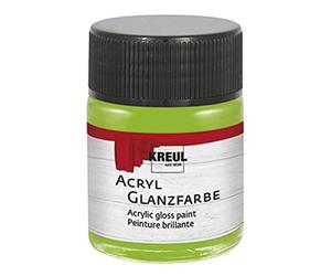 KREUL 79517 - 50 ml Peinture acrylique brillante vert tilleul, peinture acrylique lisse pour peindre et bricoler, à base d'eau, résistante à la salive, séchage rapide et opaque