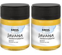KREUL 8122 - Javana peinture sur soie en pot de 50 ml, jaune soleil, couleur hautement pigmentée et brillante à base d'eau, au caractère fluide et liquide, pénètre profondément dans les fibres