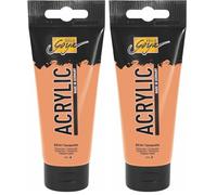 KREUL 84141 - Solo Goya Acrylic, Tube de 100 ML en Terracotta, Peinture Acrylique crémeuse Polyvalente de qualité étude, à Base d'eau, séchage Rapide et Mat, Orange (Lot de 2)