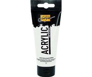 KREUL 84150 - Solo Goya Acrylic, Tube de 100 ML, Blanc nacré, Peinture Acrylique crémeuse Polyvalente de qualité étude, à Base d'eau, séchage Rapide et Mat