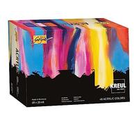 KREUL 84178 - Solo Goya Acrylic Set avec 48 couleurs en tubes de 20 ml, peinture acrylique d'artiste de qualité d'étude, sèche rapidement et uniformément en mat, résistant à l'eau