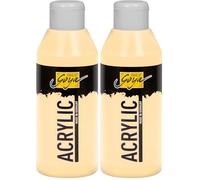 KREUL 84229 - Solo Goya Acrylic Beige, Flacon de 250 ML, Peinture Acrylique crémeuse Polyvalente de qualité étude, à Base d'eau, séchage Rapide et Mat (Lot de 2)