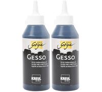 KREUL 85281 - SOLO GOYA Gesso noir, 250 ml, couche de fond pour les supports sombres à base de craie acrylique, résistant à l'eau et bien couvrant (Lot de 2)