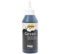 KREUL 85281 - SOLO GOYA Gesso noir, 250 ml, couche de fond pour les supports sombres à base de craie acrylique, résistant à l'eau et bien couvrant