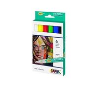 Kreul 17890 - Triton Acrylic Marker edge, 6 stylos, pointe biseautée, épaisseur de trait d'environ 1 à 4 mm, à base d'eau, stylos acryliques